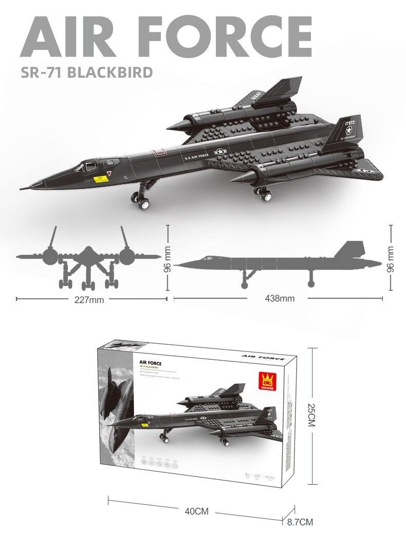 SR-71 Blackbird Reconnaissance Aircraft Building Blocks Set