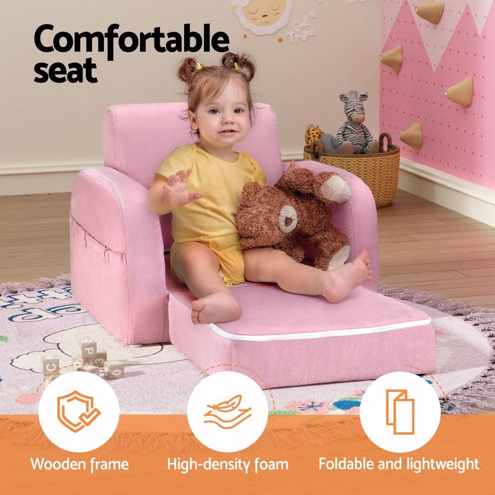 KEEZI KIDS ARMCHAIR LOUNGER - PINK
