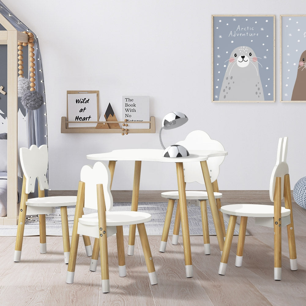 KEEZI 5PCE ACTIVITY TABLE CHAIRS SET