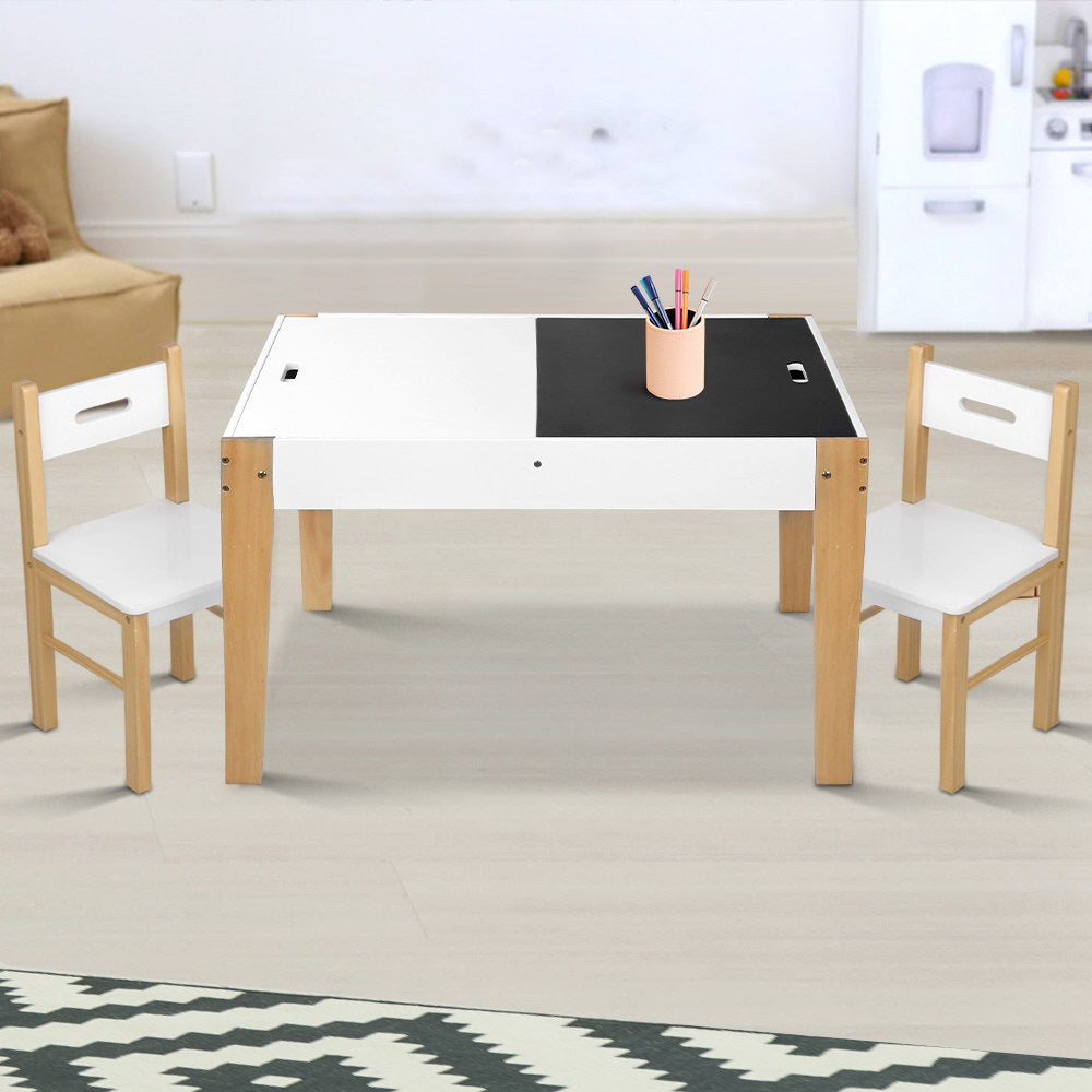 KEEZI 3PCE TABLE CHAIRS STORAGE SET