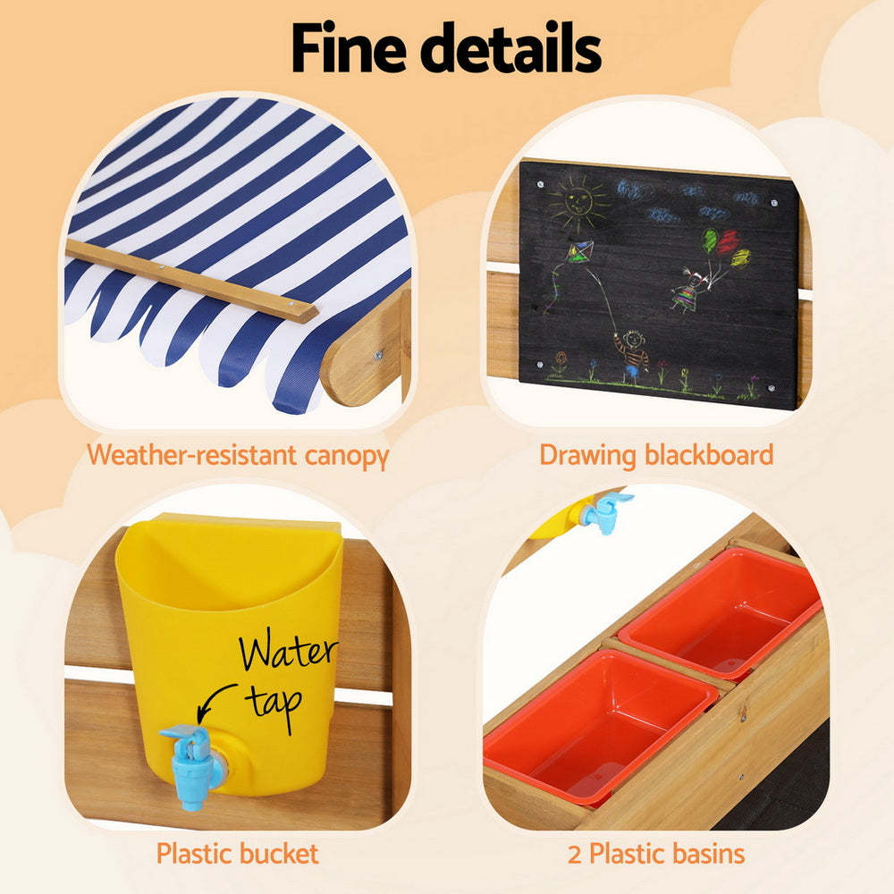 KEEZI KIDS SANDBOX WITH CANOPY & WATER BASIN