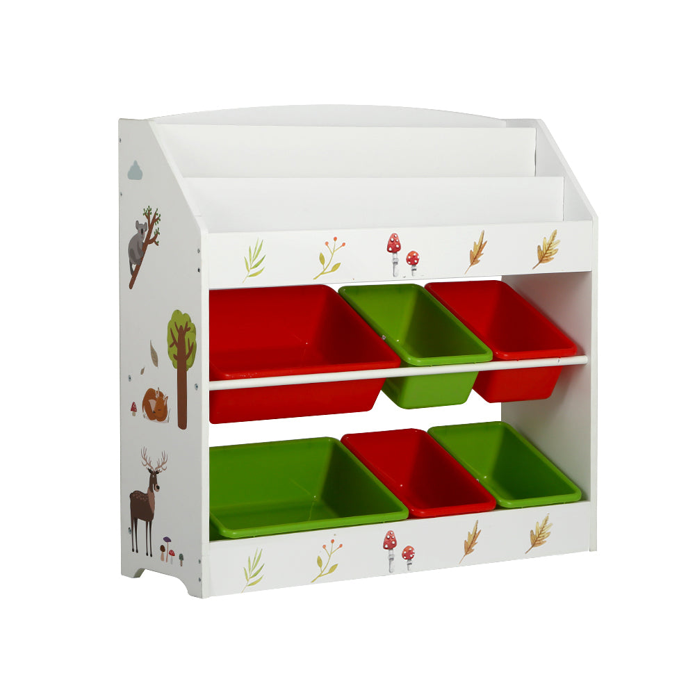 KEEZI KIDS BOOK DISPLAY STORAGE UNIT WITH BINS