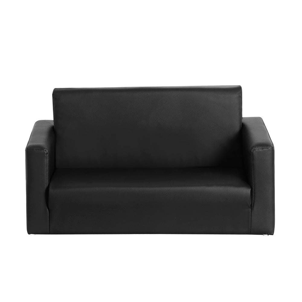 KEEZI KIDS 2 SEATER FOLD OUT PU LEATHER SOFA