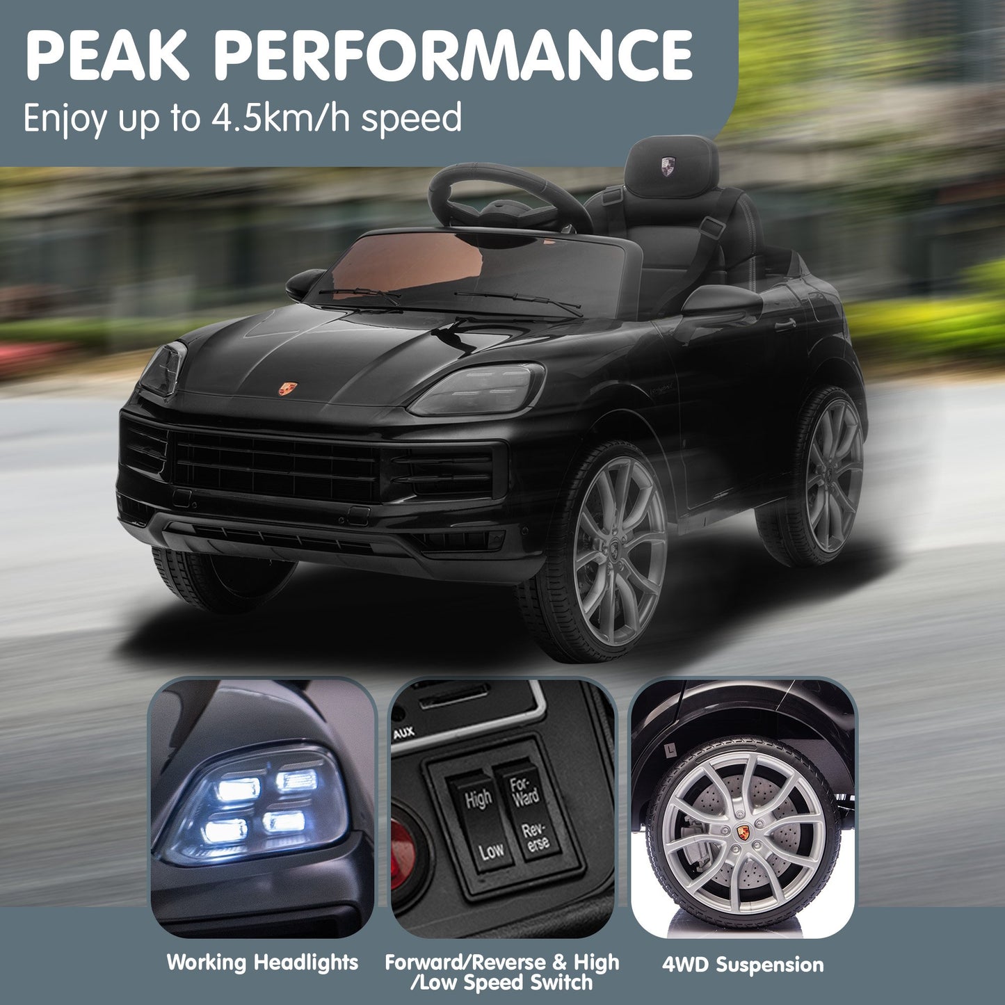 KAHUNA LICENSED PORSCHE CAYENNE COUPE RIDE ON CAR