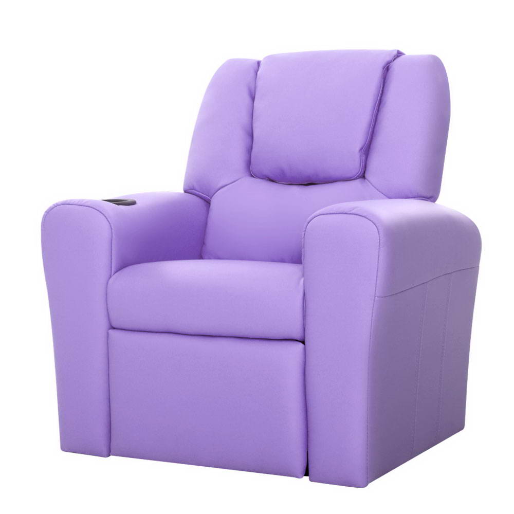 KEEZI KIDS PU LEATHER RECLINER - PURPLE